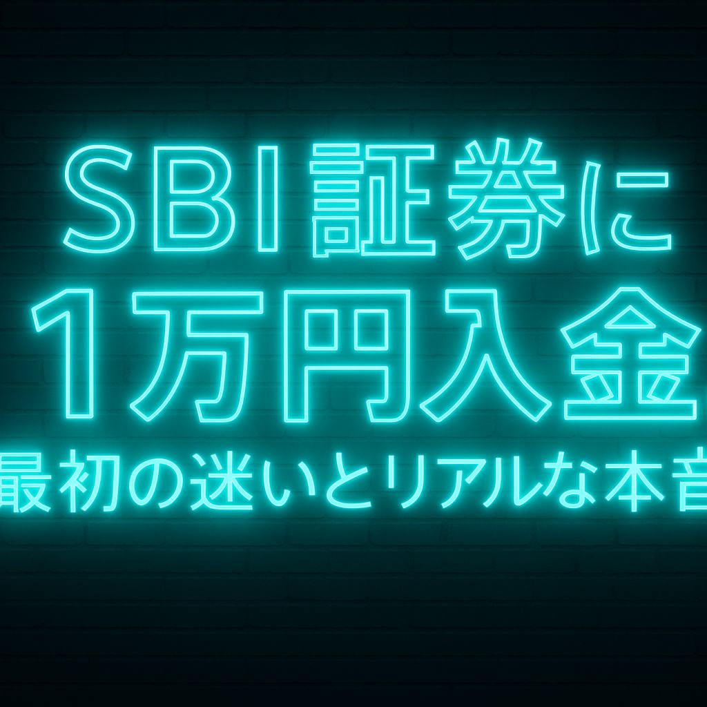 【投資初心者の第一歩】SBI証券に1万円入金。最初の迷いとリアルな本音。